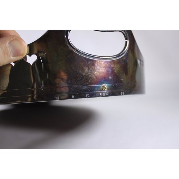 Vintage Industrial handcrafted serving tray, Edwardian style heart cut out metal - Picture 4 of 10